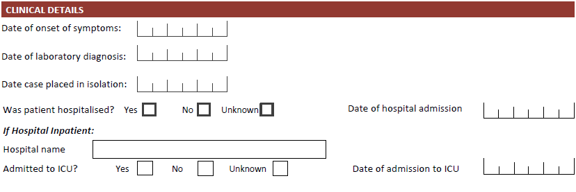 HSPC COVID-19 Case Form 3.2 Clinical Details HSPC COVID-19 Case Form 3.2 Clinical Details